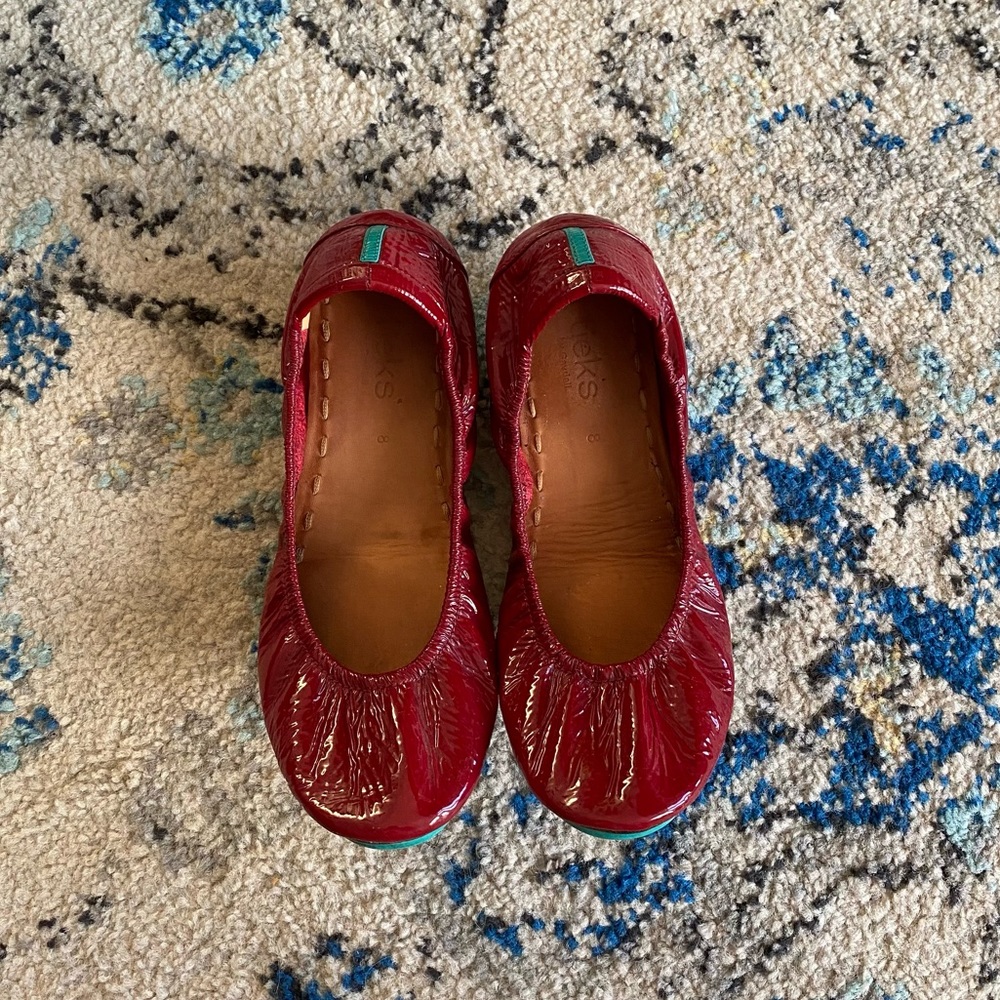 Tieks Ruby Red Patent Size 8